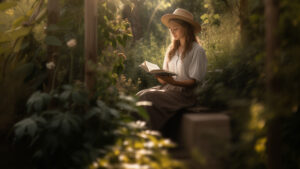 napox42_woman_reading_a_book_in_a_garden_by_herself-2